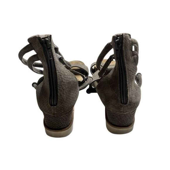 DIBA TRUE GREEN CLOVER Women's Taupe Snake Print Leather Platform Sandals Size 1 - Picture 4 of 5